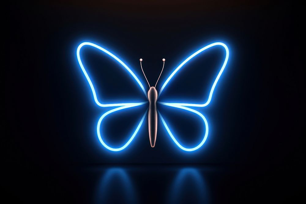 Butterfly light neon line. AI generated Image by rawpixel.
