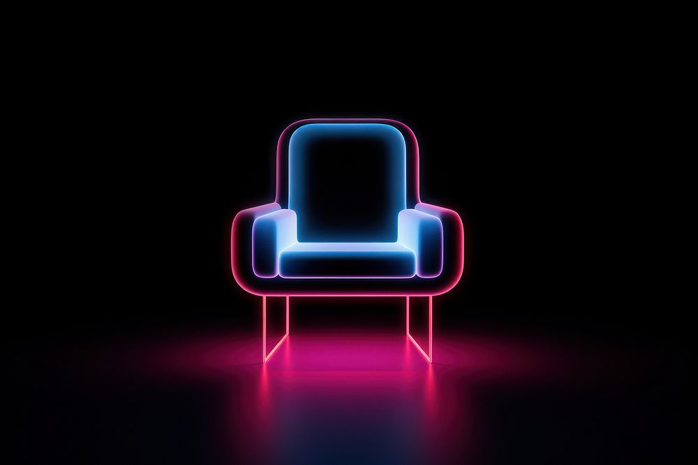 Chair movie light neon furniture. AI generated Image by rawpixel.