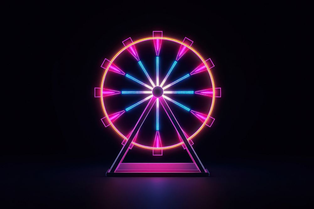 Ferris wheel light neon night. AI generated Image by rawpixel.
