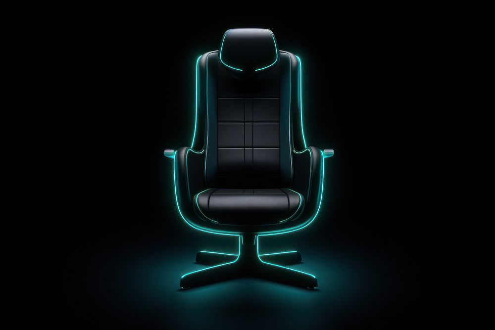 Gaming chair icon light neon technology. AI generated Image by rawpixel.