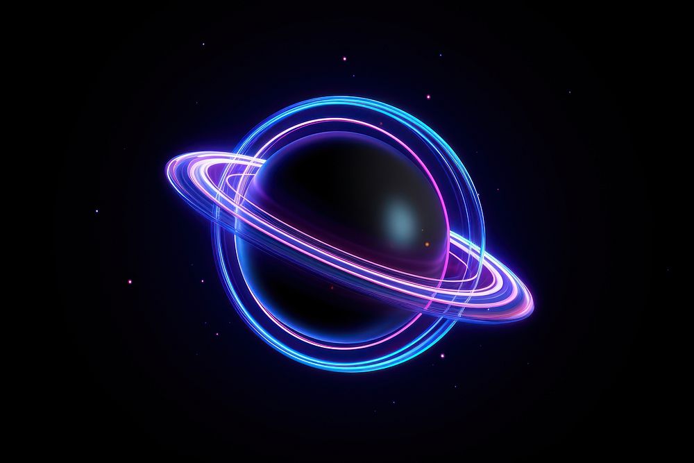 Planet blue neon astronomy universe. AI generated Image by rawpixel.