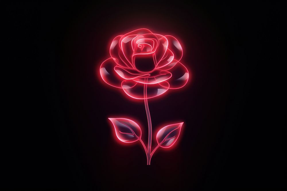 Rose light neon inflorescence. AI generated Image by rawpixel.