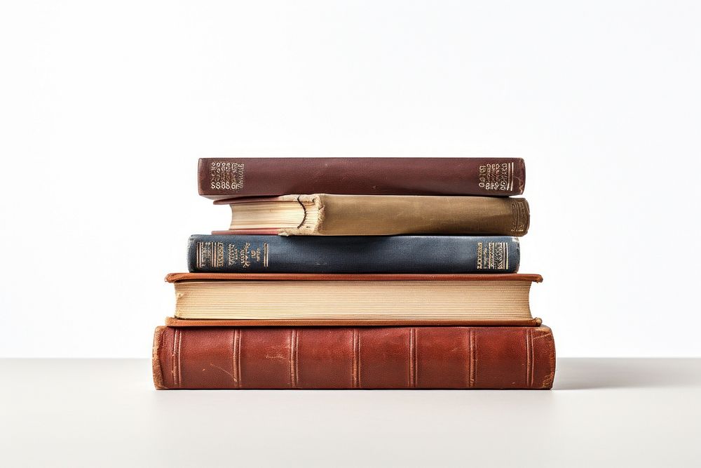 Stack of books publication white background arrangement. AI generated Image by rawpixel.