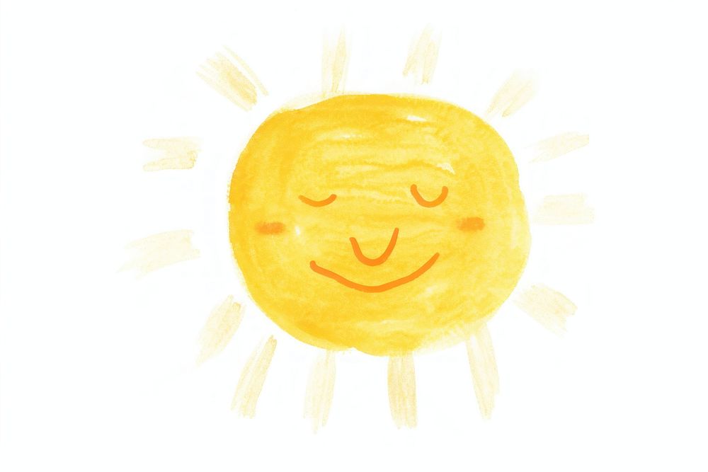 Sun drawing white background anthropomorphic. AI generated Image by rawpixel.