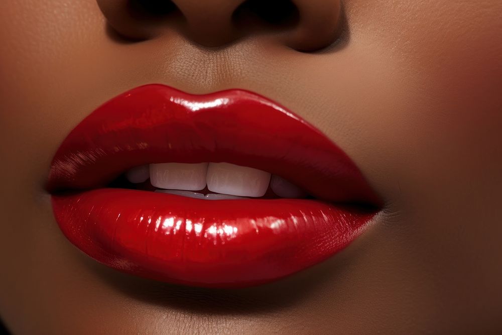 Red fingernails and red lips skin perfection cosmetics. AI generated Image by rawpixel.