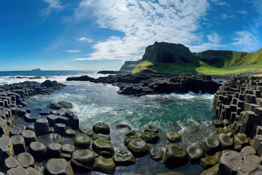 Land giant's causeway architecture tranquility. AI generated Image by rawpixel.