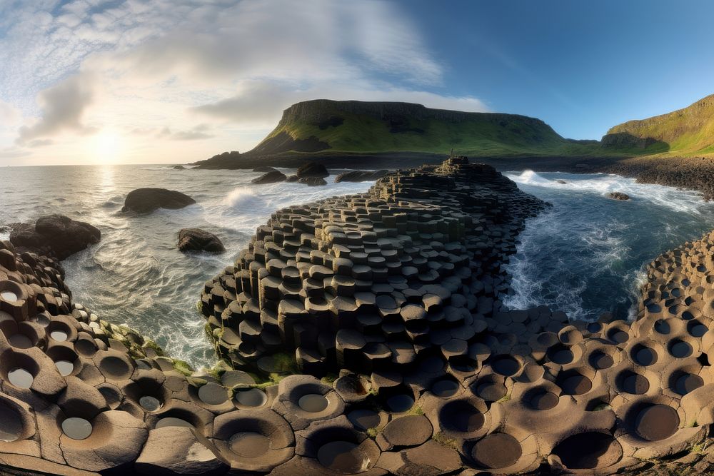 Land giant's causeway architecture tranquility. AI generated Image by rawpixel.