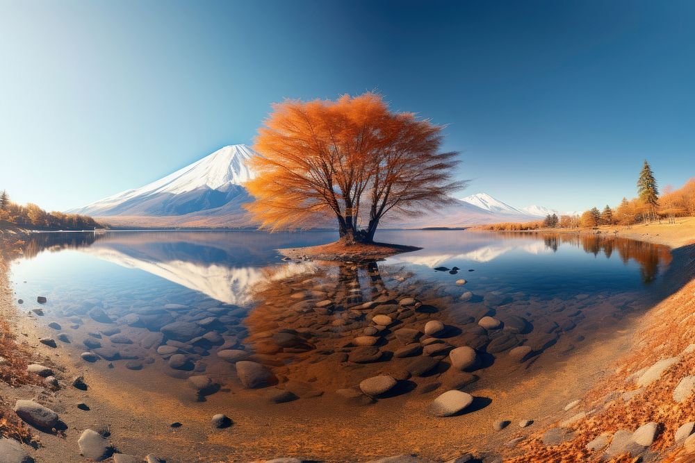 Fuji mountain landscape outdoors nature. AI generated Image by rawpixel.