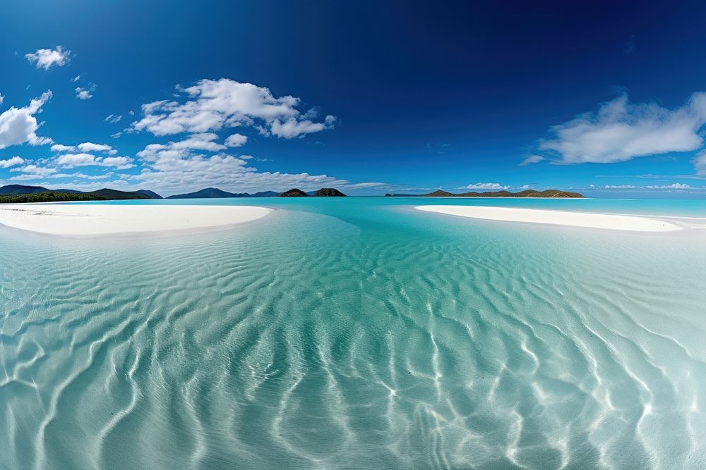 Whitehaven Beach landscape outdoors horizon. AI generated Image by rawpixel.