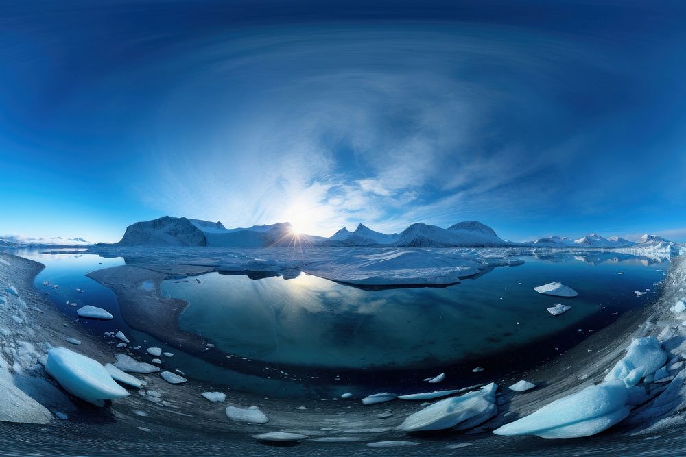 Thwaites Glacier glacier landscape panoramic. AI generated Image by rawpixel.
