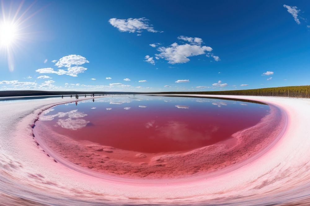 The hillier pink lake australia tranquility reflection landscape. AI generated Image by rawpixel.