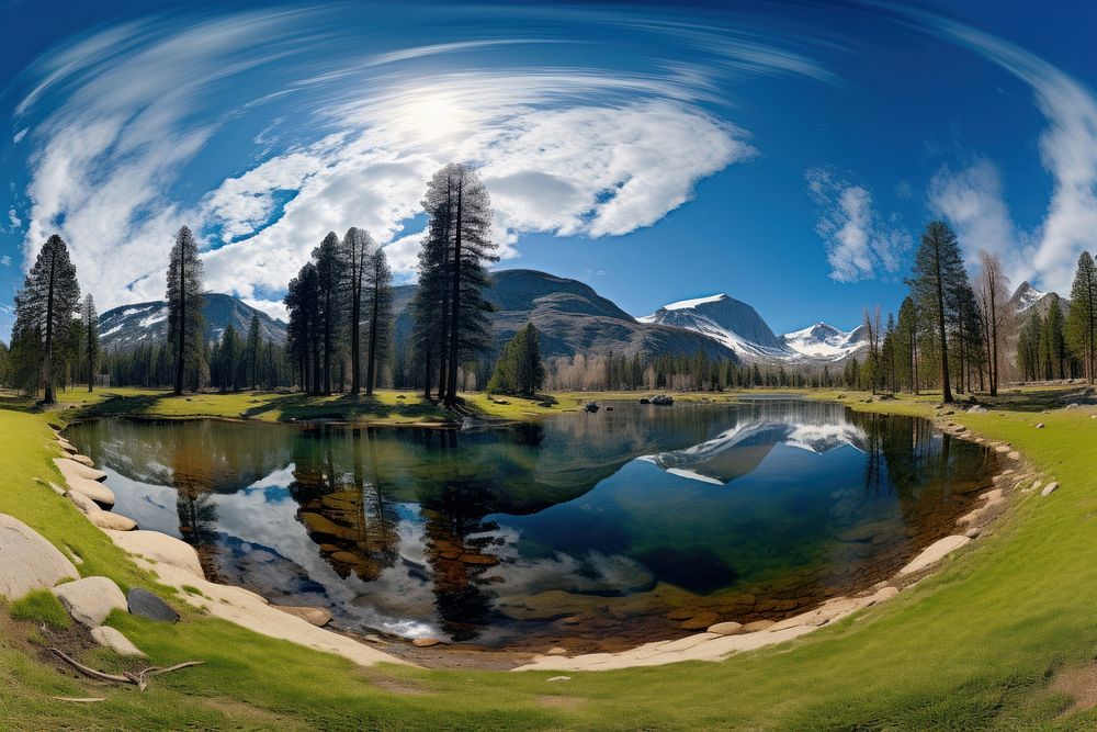 Yosemite National Park landscape panoramic outdoors. AI generated Image by rawpixel.