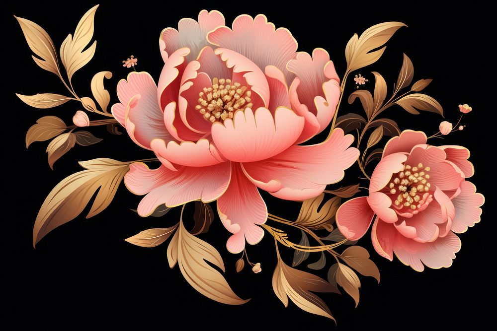 Peony pattern flower plant. AI generated Image by rawpixel.