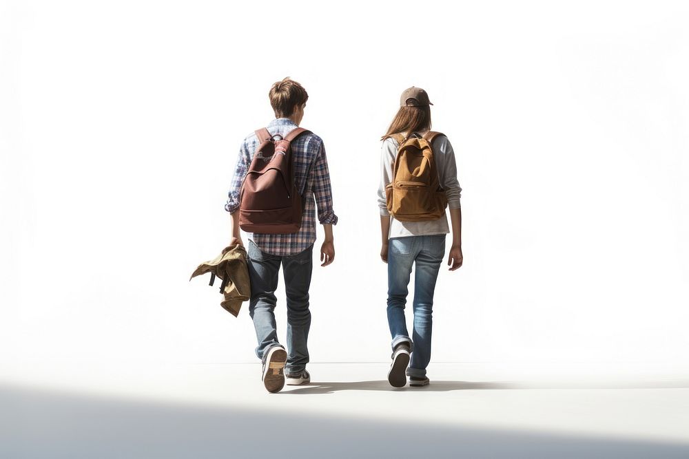 Students footwear standing backpack. AI generated Image by rawpixel.
