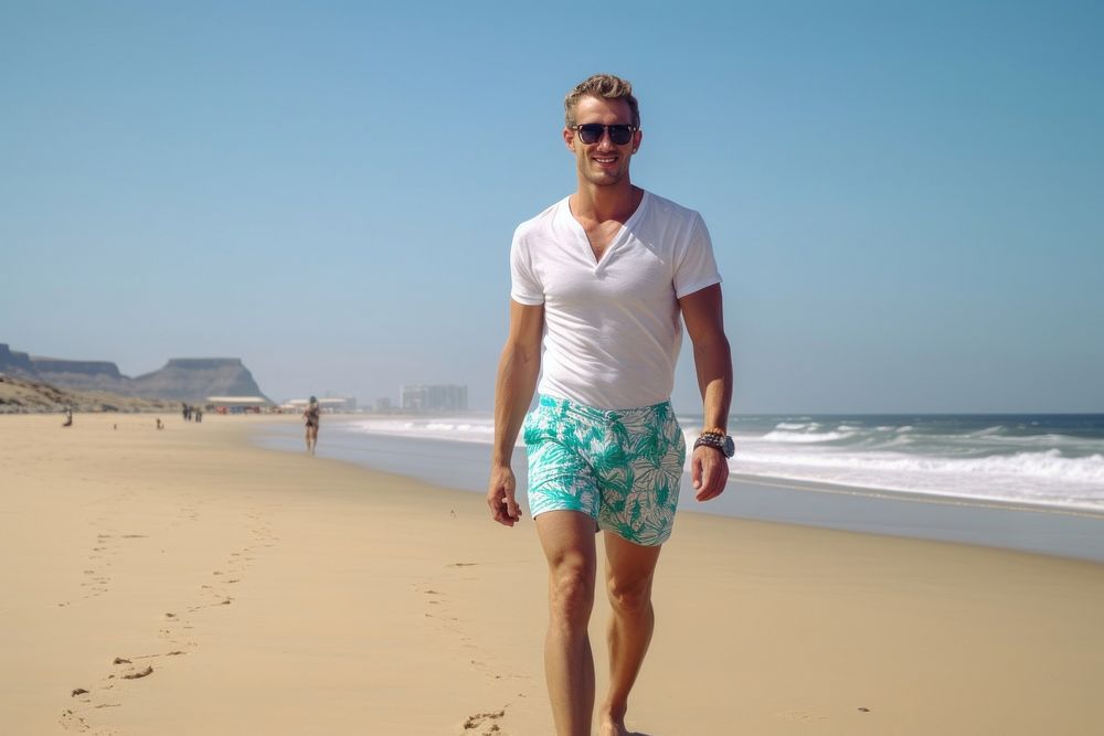 A white South African man walking summer shorts. AI generated Image by rawpixel.