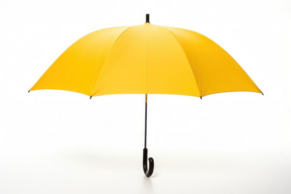 Yellow umbrella white background protection sheltering. AI generated Image by rawpixel.