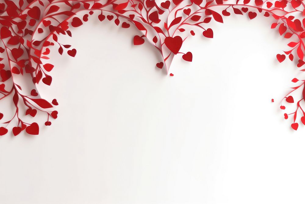 Valentine day paper cut style Images backgrounds pattern plant. AI generated Image by rawpixel.