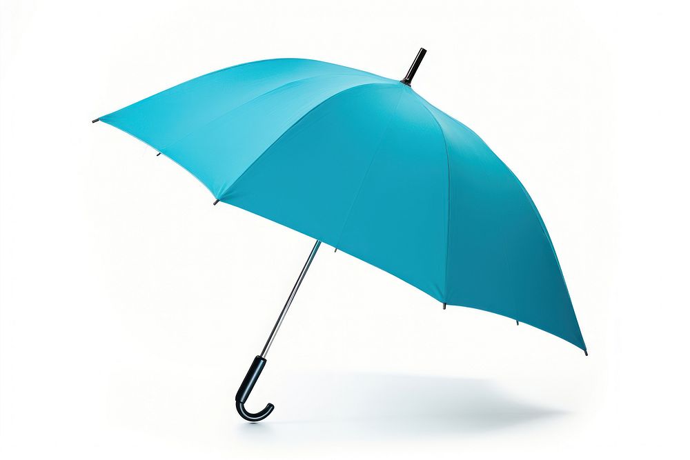 Cyan umbrella white background transportation protection. AI generated Image by rawpixel.