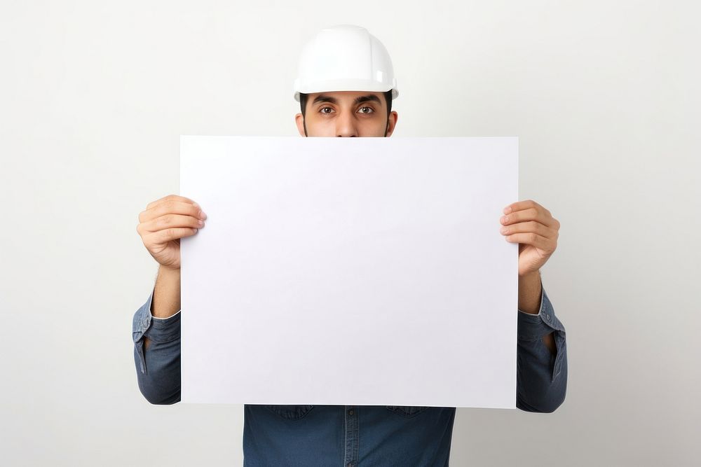 A engineer man portrait holding hardhat. AI generated Image by rawpixel.