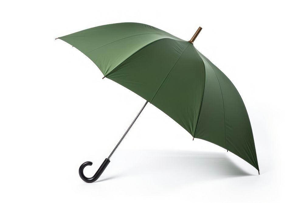 Green umbrella white background protection sheltering. AI generated Image by rawpixel.