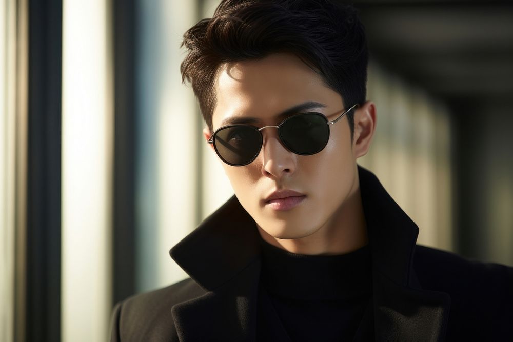 Korean man sunglasses portrait fashion. AI generated Image by rawpixel.