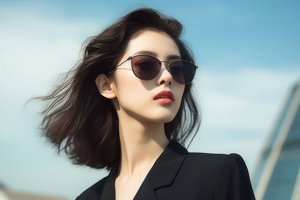 Korean woman sunglasses portrait fashion. AI generated Image by rawpixel.