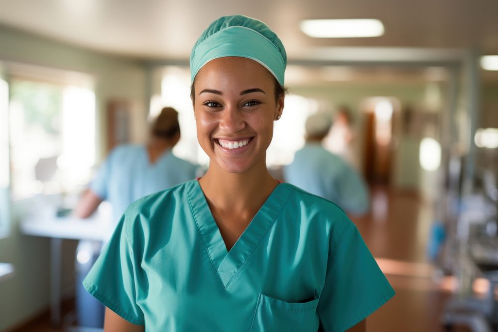 Nurse smiling adult protection. AI generated Image by rawpixel.