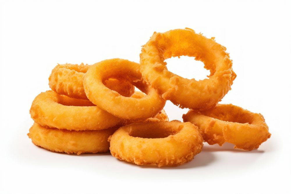 Onion rings fries food white background onion ring. AI generated Image by rawpixel.