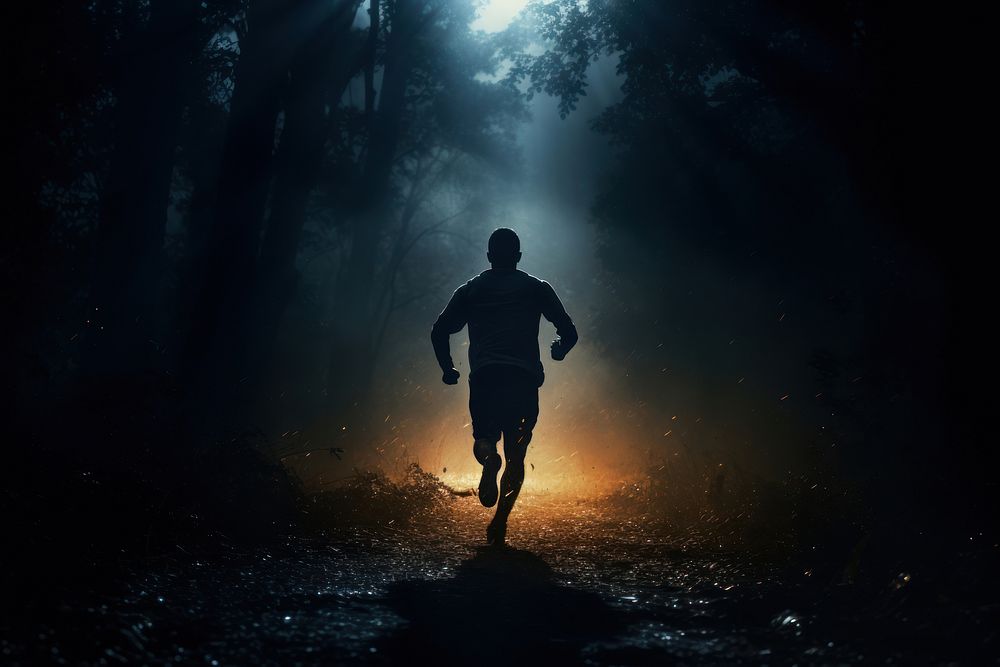 A person running backlighting adult determination. AI generated Image by rawpixel.