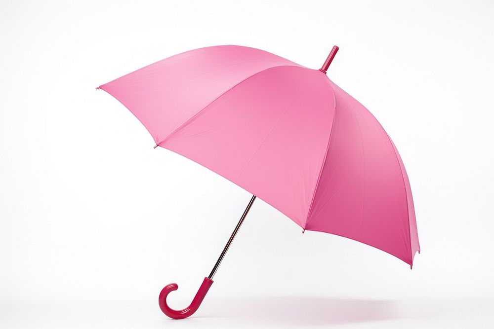 Pink umbrella white background protection sheltering. AI generated Image by rawpixel.