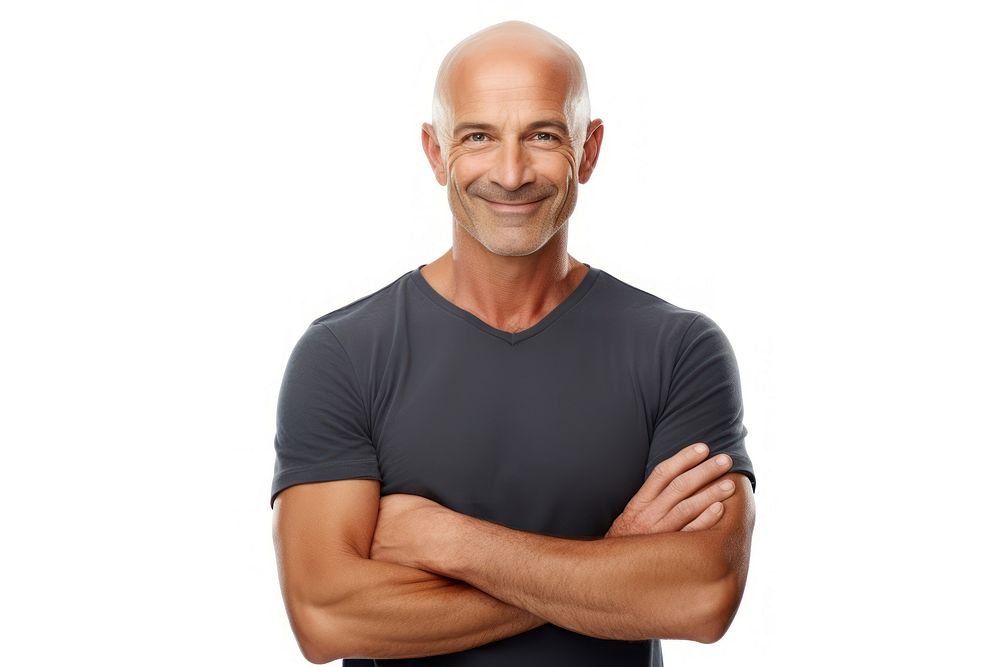 Portrait of smiling mature man standing portrait smile adult. AI generated Image by rawpixel.