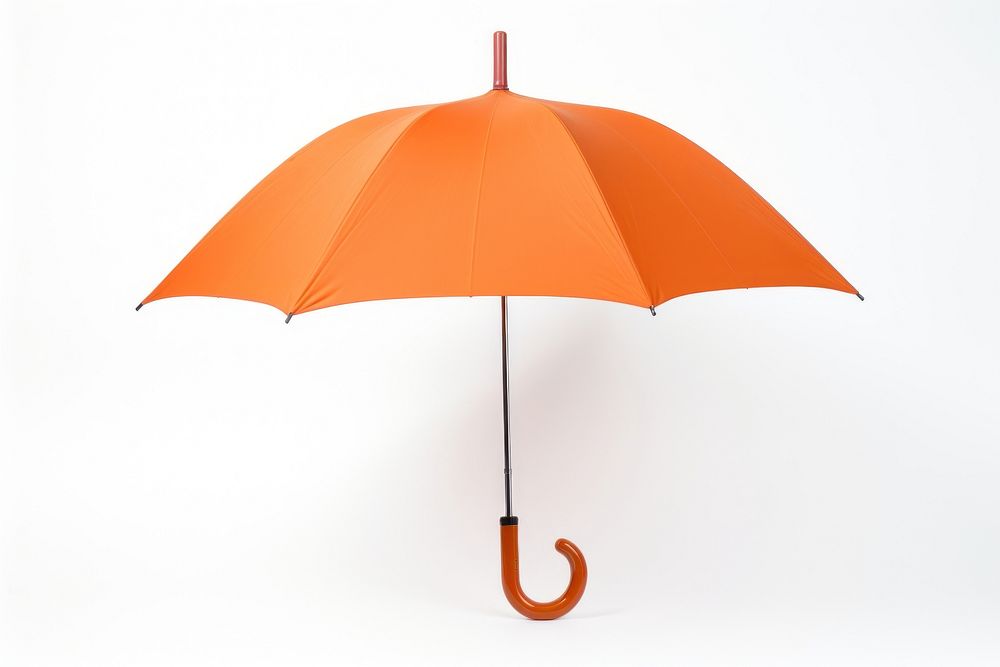 Orange umbrella white background protection simplicity. AI generated Image by rawpixel.