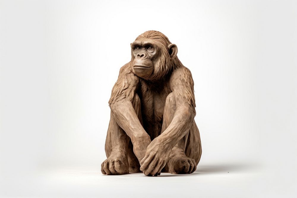 Animal clay statue realistic art object wildlife monkey mammal. AI generated Image by rawpixel.