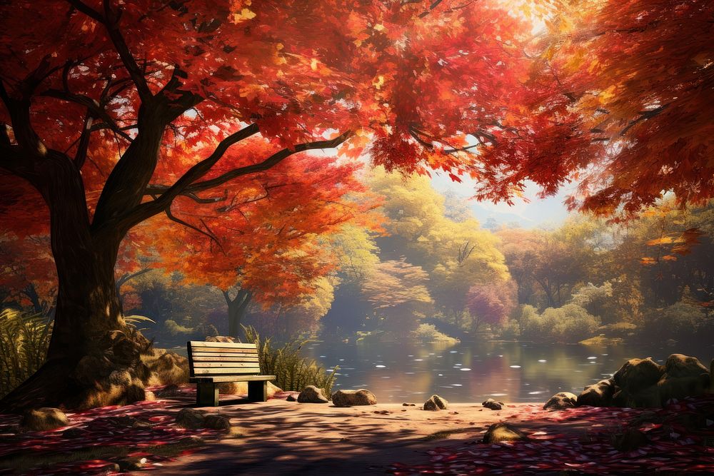 Autumn season landscape outdoors nature. AI generated Image by rawpixel.