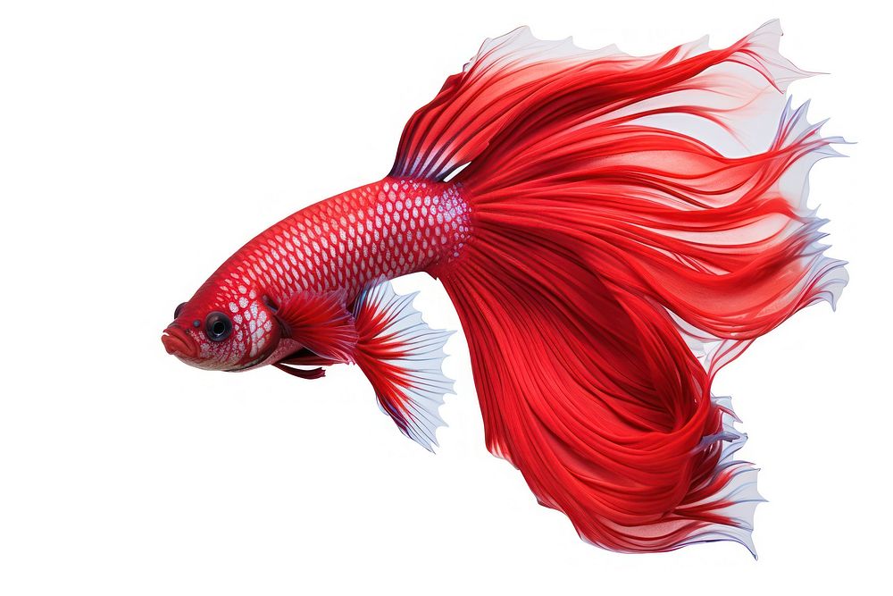 Betta goldfish animal white background. AI generated Image by rawpixel.