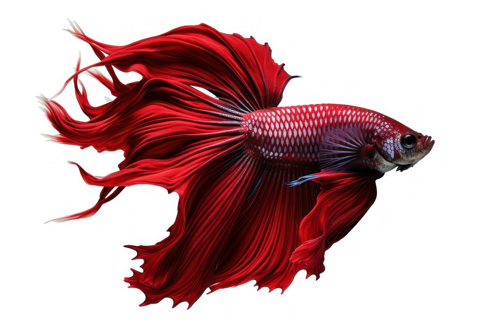 Betta animal fish white background. AI generated Image by rawpixel.