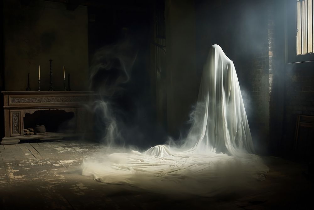 Ghost spirituality architecture illuminated. AI generated Image by rawpixel.