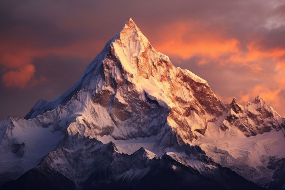 Mountain during sunset landscape outdoors nature. AI generated Image by rawpixel.