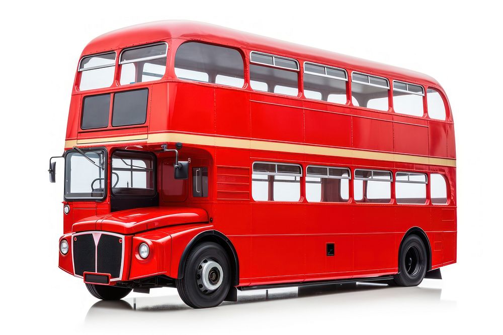 Side london bus vehicle white background transportation. AI generated Image by rawpixel.