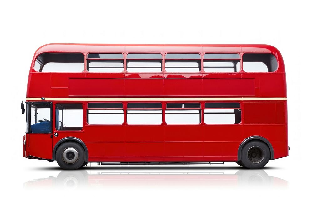Side london bus vehicle white background transportation