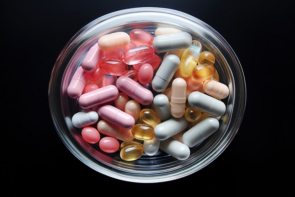 Pills medication container variation. AI generated Image by rawpixel.