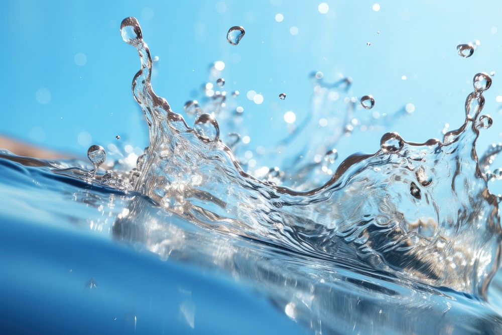 Water splashes outdoors blue sea. AI generated Image by rawpixel.