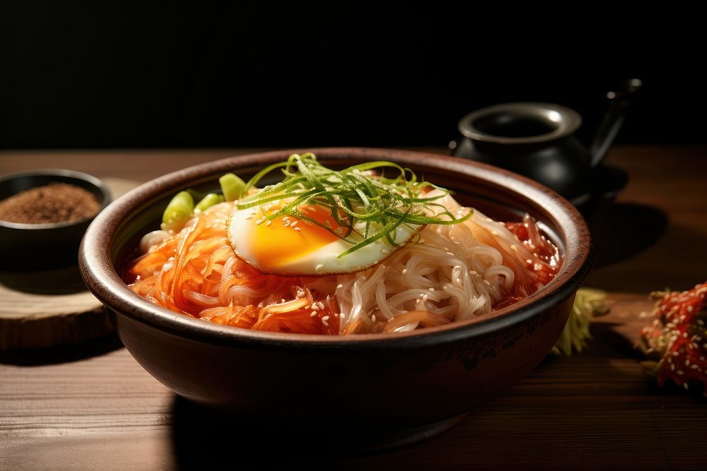 Naengmyeon food soup meal. AI generated Image by rawpixel.