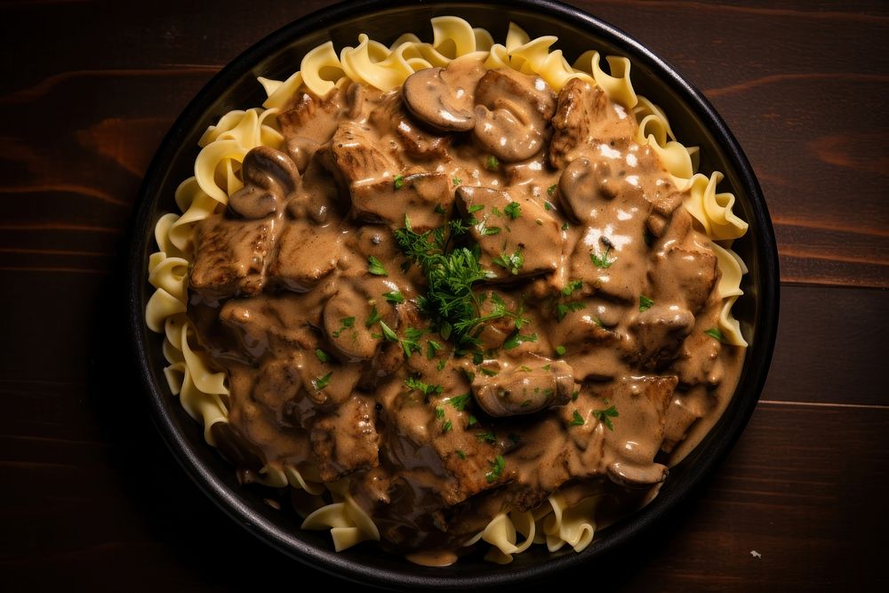 Beef stroganoff food meat meal. AI generated Image by rawpixel.