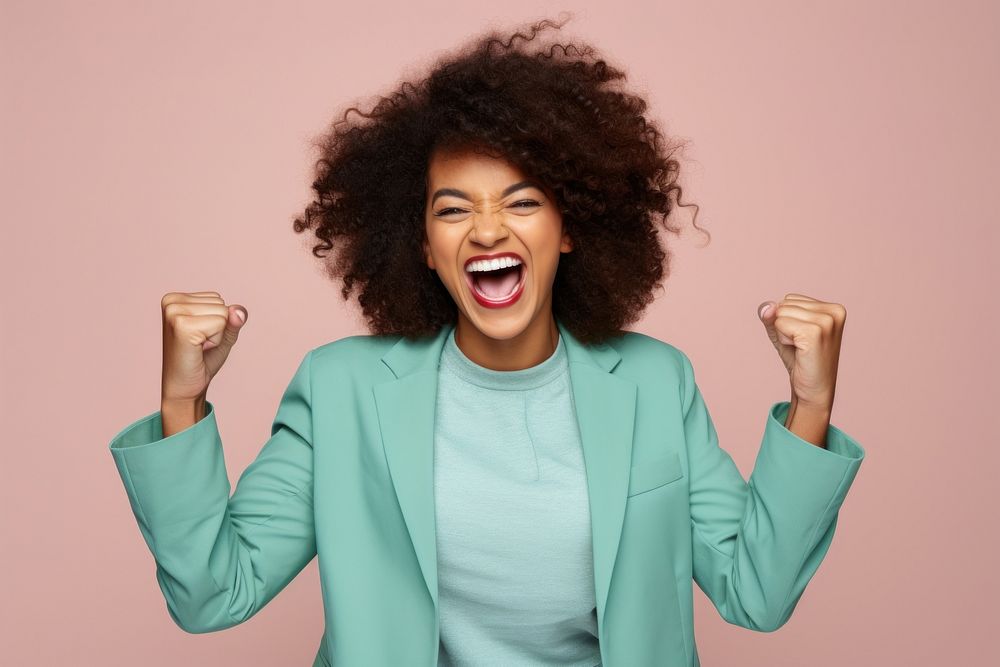 Black woman laughing adult happy. AI generated Image by rawpixel.