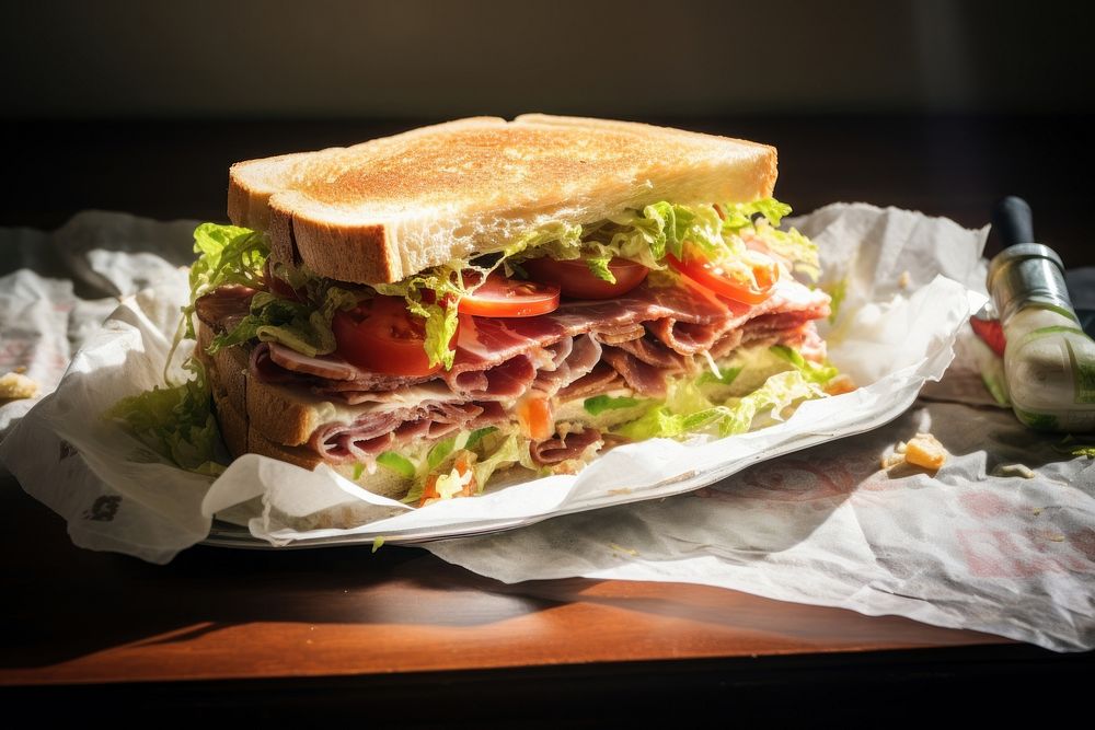 Croffle sandwich lunch food meal. AI generated Image by rawpixel.