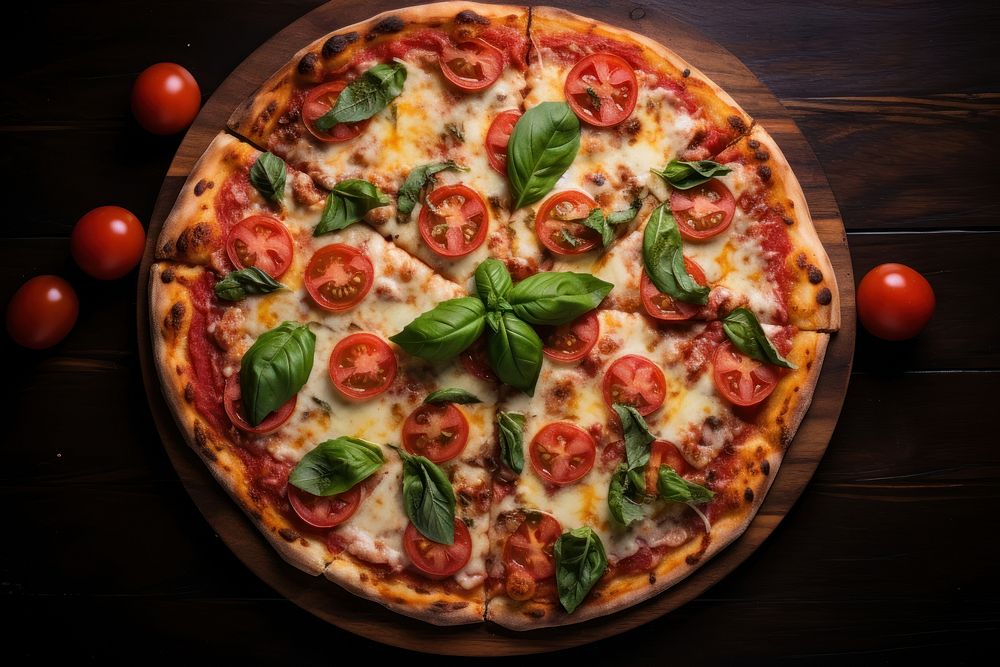 Pizza food mozzarella pepperoni. AI generated Image by rawpixel.