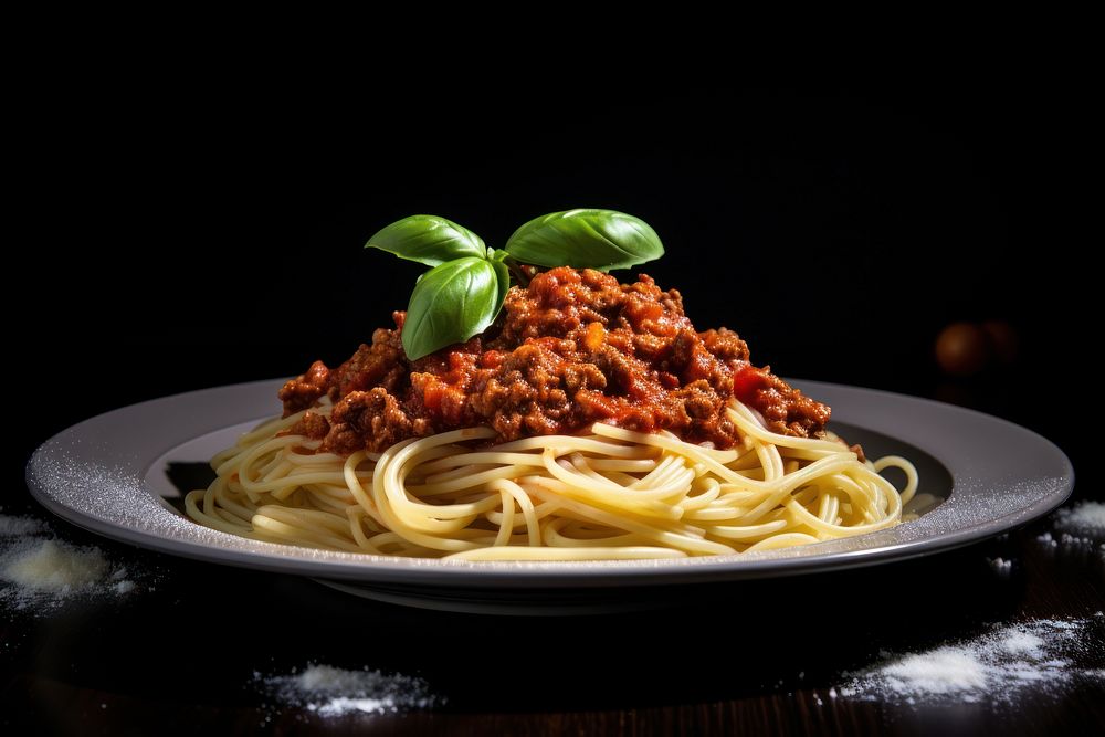 Spaghetti bolognese pasta plate food. AI generated Image by rawpixel.