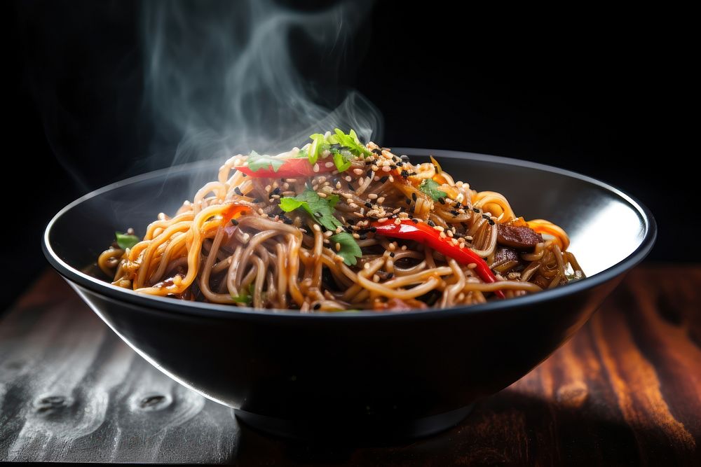 Yaki soba spaghetti noodle pasta. AI generated Image by rawpixel.