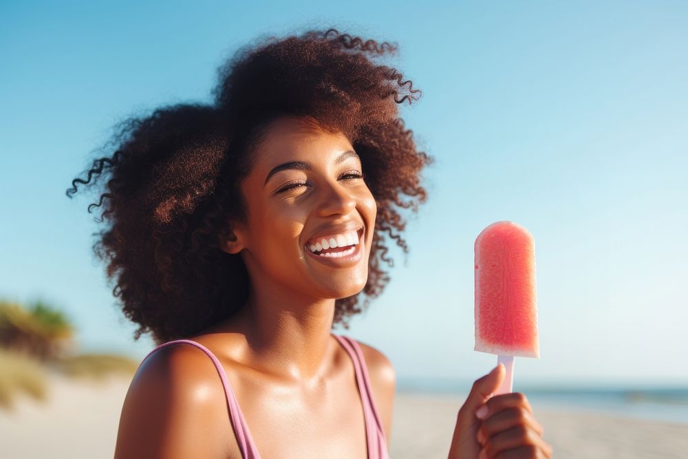 Black woman smiling summer adult. AI generated Image by rawpixel.